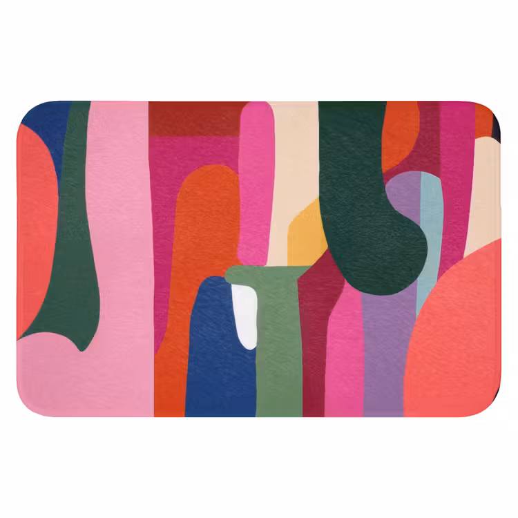 WC Mat - Kleurvakken - Recht - Rond - Abstract — 1