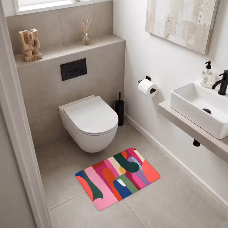 WC Mat - Kleurvakken - Recht - Rond - Abstract — 6
