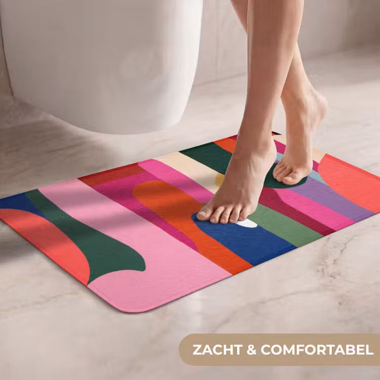 WC Mat - Kleurvakken - Recht - Rond - Abstract — 7