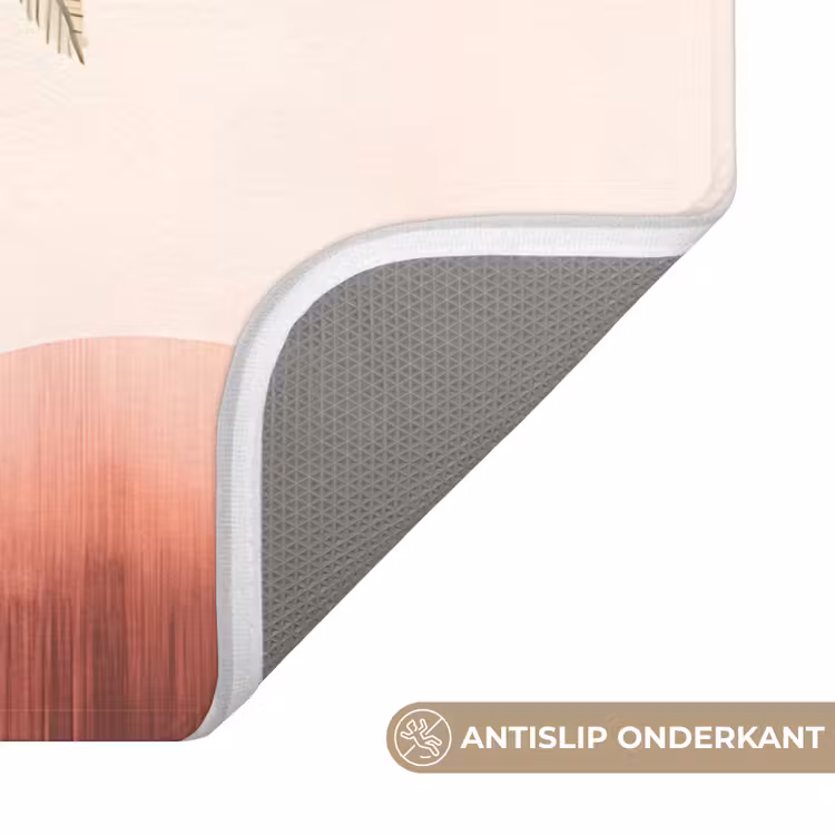 WC Mat - Palmbomen - Heuvels - Minimalistisch - Zachtroze — 3