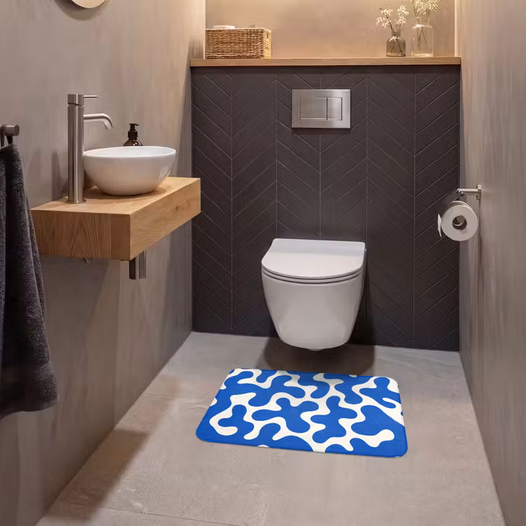WC Mat - Vormen - Abstract - Blauw - Golven — 2