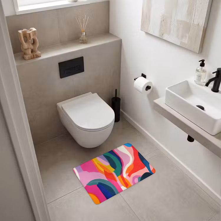 WC Mat - Vormen - Golvend - Abstract - Felroze — 6