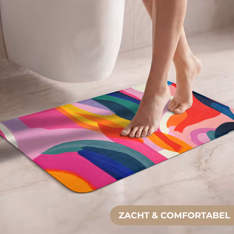 WC Mat - Vormen - Golvend - Abstract - Felroze — 7
