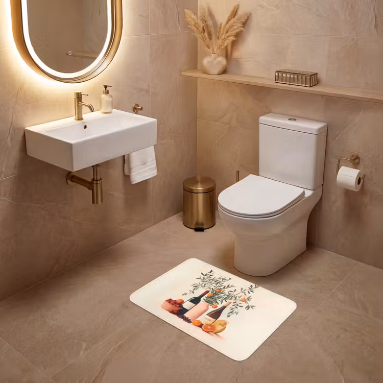 WC Mat - Wijnflessen - Takken - Sinaasappels — 4
