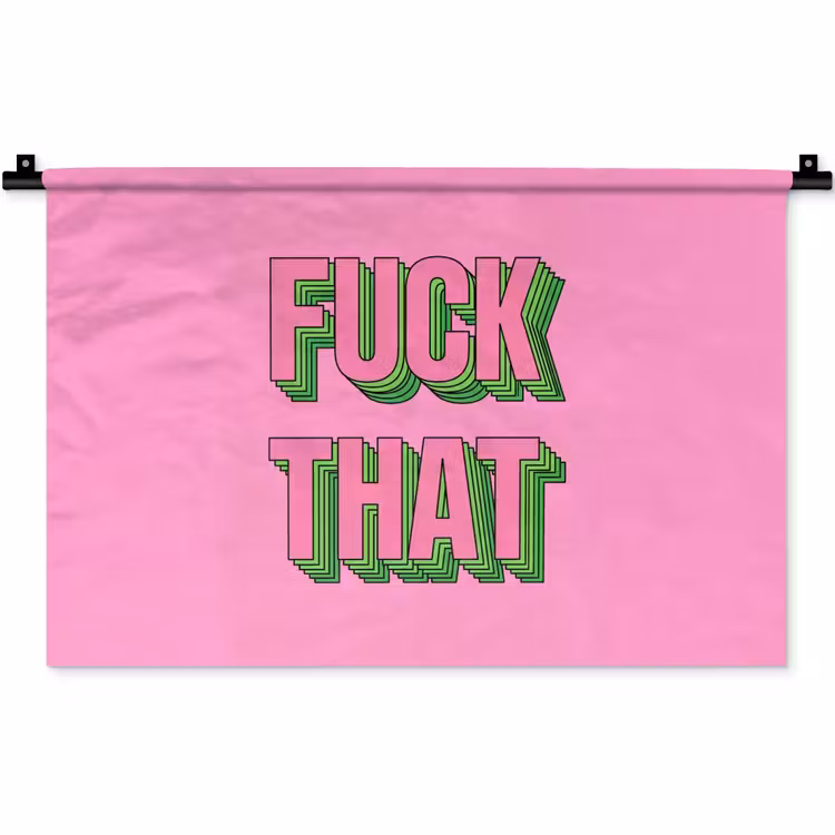 Wandkleed - Tekst - Bold - Roze — 1