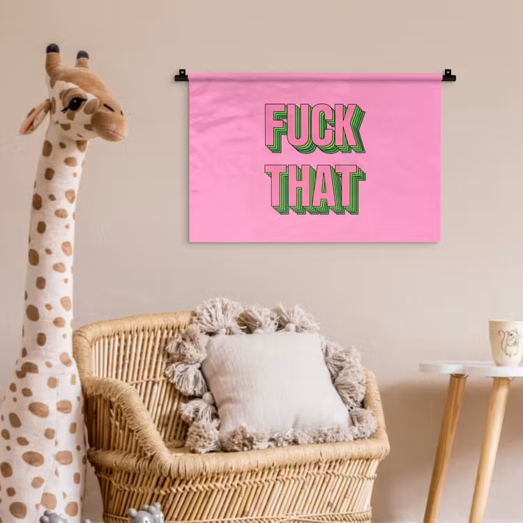 Wandkleed - Tekst - Bold - Roze — 5