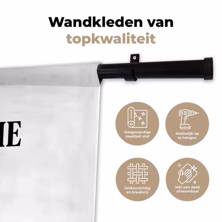 Wandkleed - Tekst - Modern - Zwart - Wit — 3