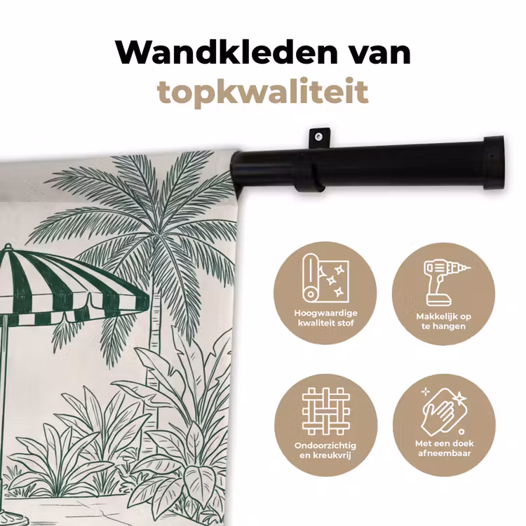 Wandkleed - Terras - Illustratie - Groen — 3