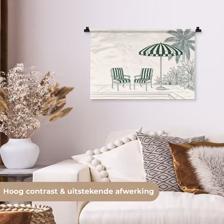 Wandkleed - Terras - Illustratie - Groen — 4