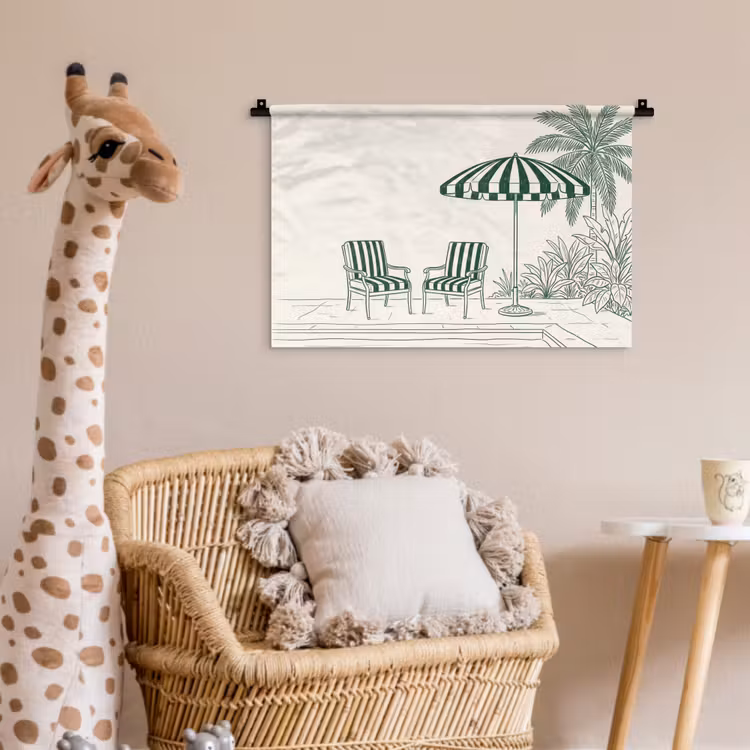 Wandkleed - Terras - Illustratie - Groen — 5