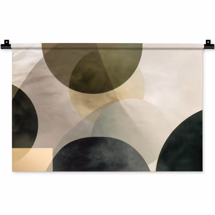 Wandkleed - Vlakken - Abstract - Beige - Cirkels — 1