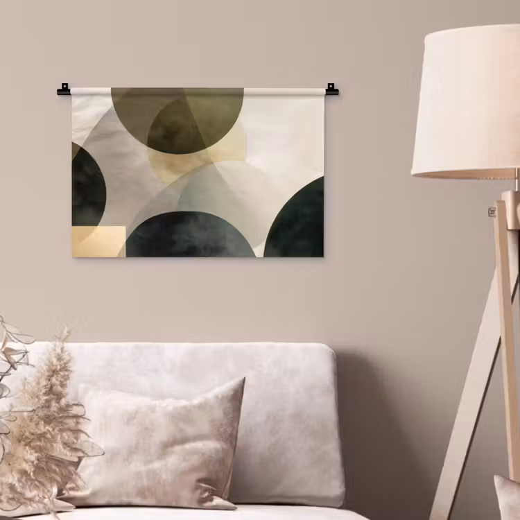 Wandkleed - Vlakken - Abstract - Beige - Cirkels — 2