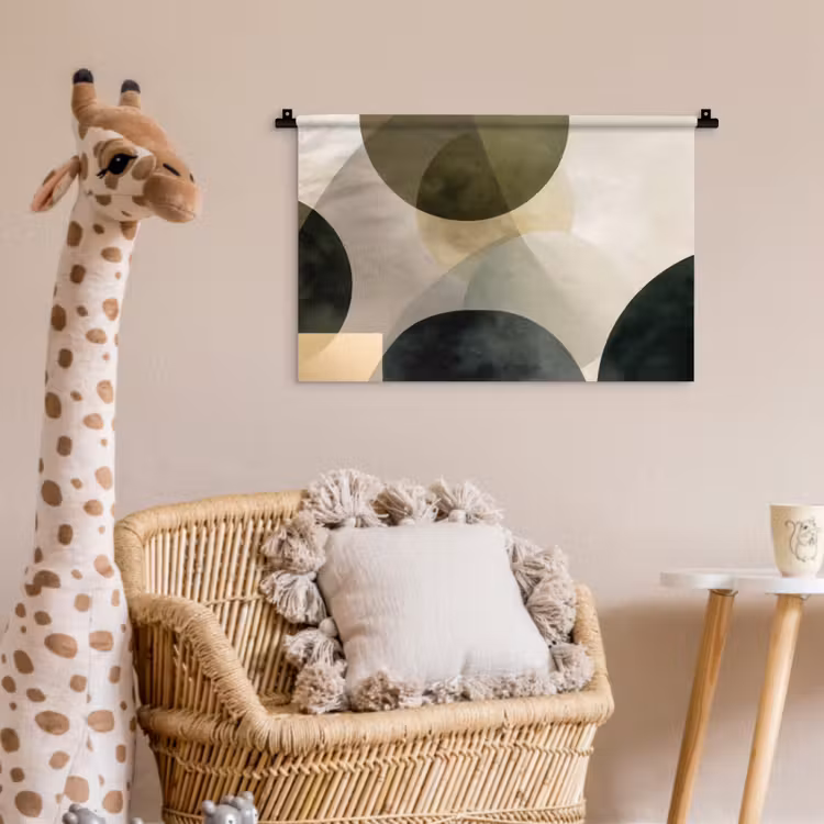Wandkleed - Vlakken - Abstract - Beige - Cirkels — 5