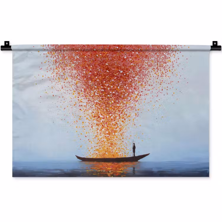 Wandkleed - Wolk - Confetti - Boot - Wateroppervlakte — 1