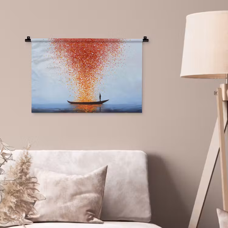 Wandkleed - Wolk - Confetti - Boot - Wateroppervlakte — 2