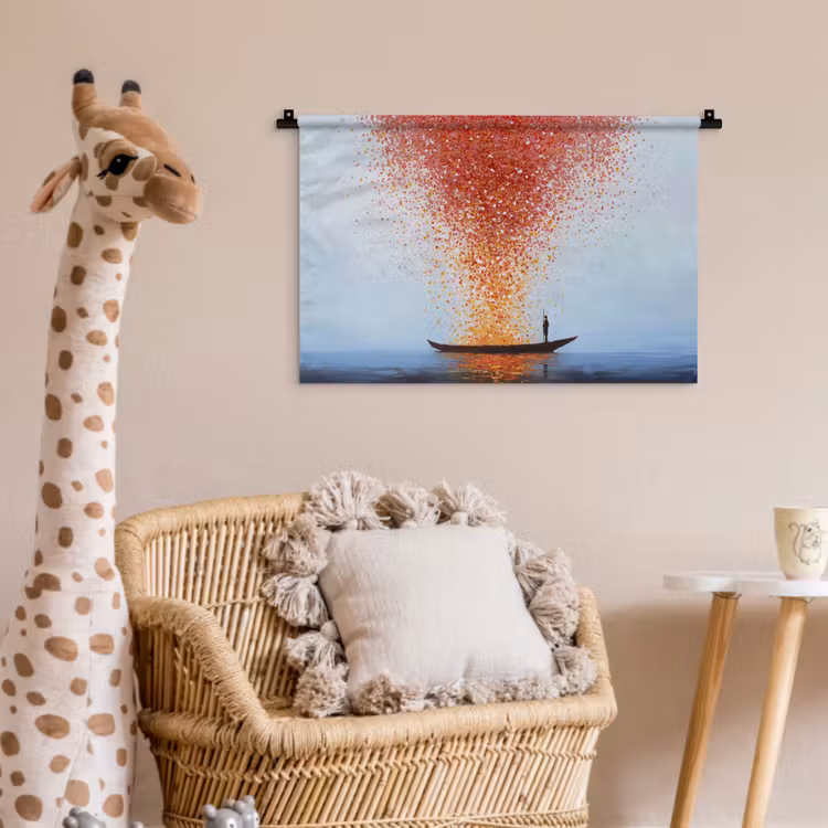 Wandkleed - Wolk - Confetti - Boot - Wateroppervlakte — 5