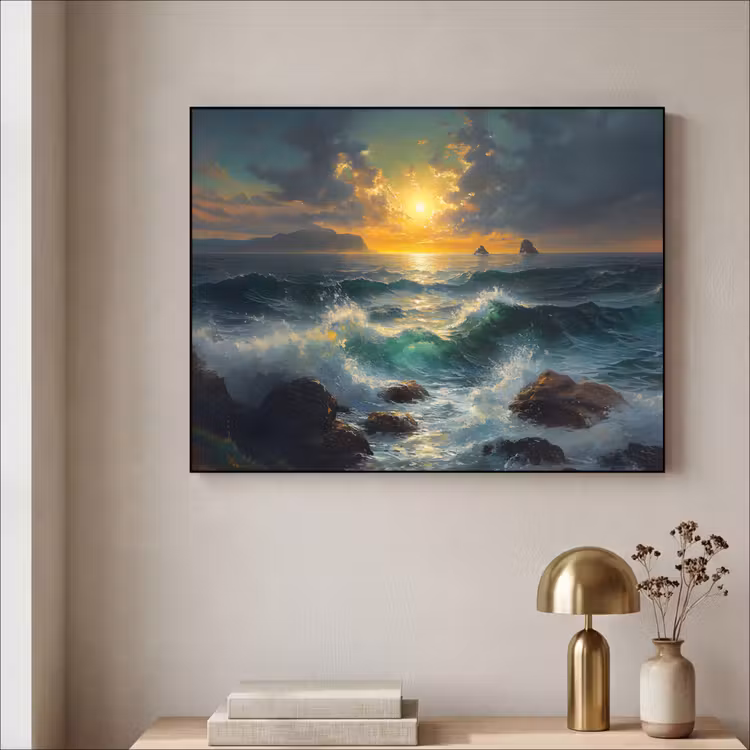Art Frame - Zee - Zon - Golven - Rotsen — 3