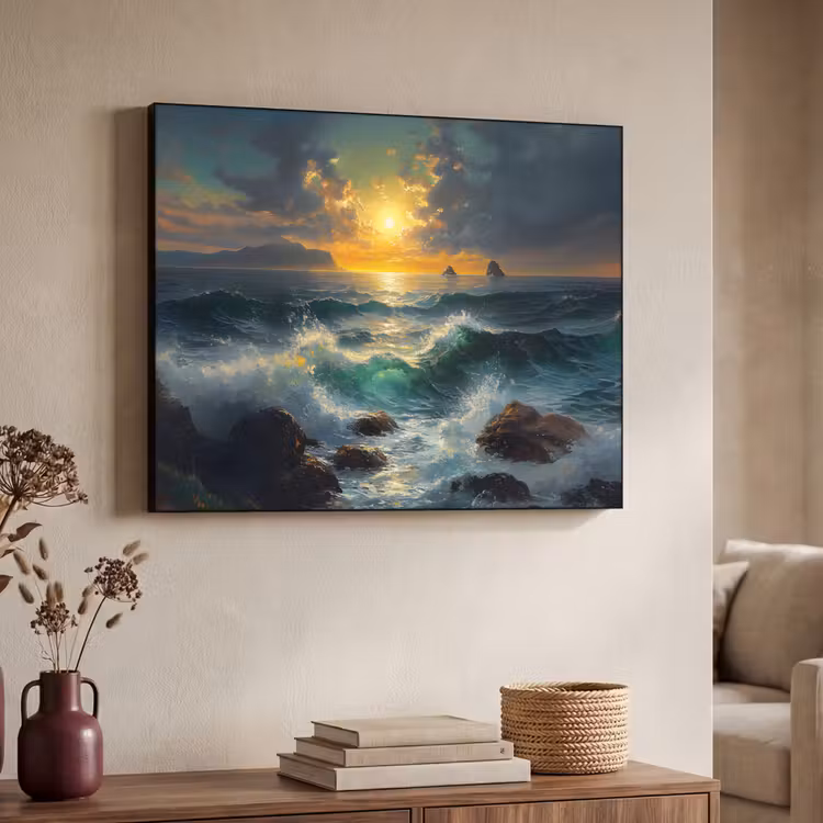Art Frame - Zee - Zon - Golven - Rotsen — 4