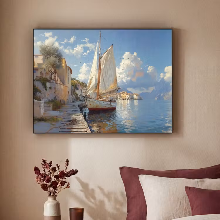 Art Frame - Zeilschip - Huizen - Kade - Zee — 2