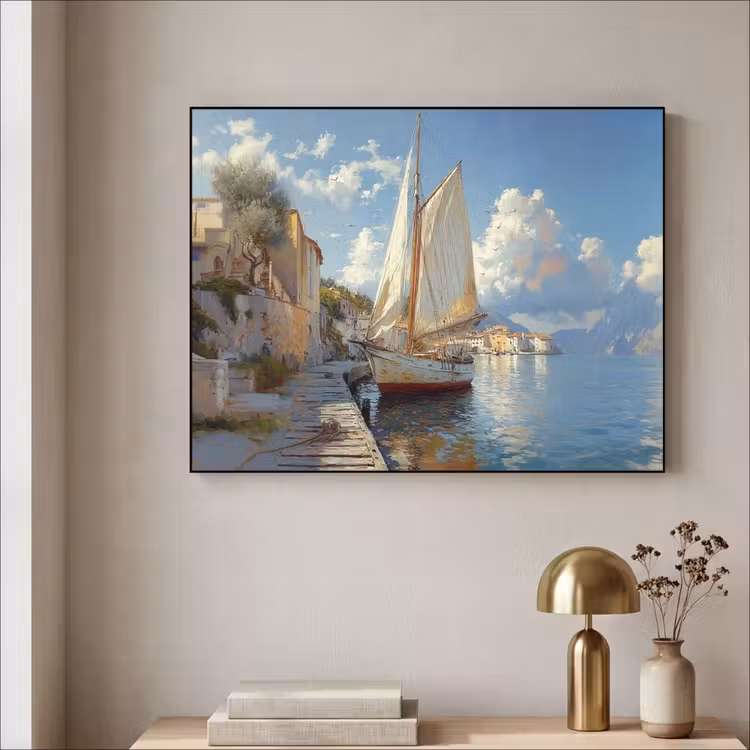 Art Frame - Zeilschip - Huizen - Kade - Zee — 3