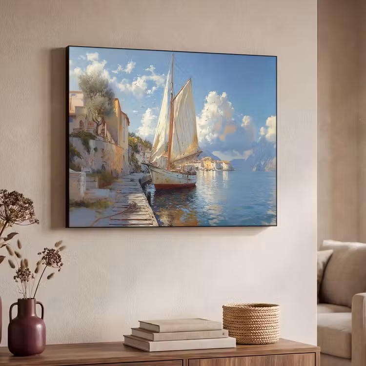 Art Frame - Zeilschip - Huizen - Kade - Zee — 4