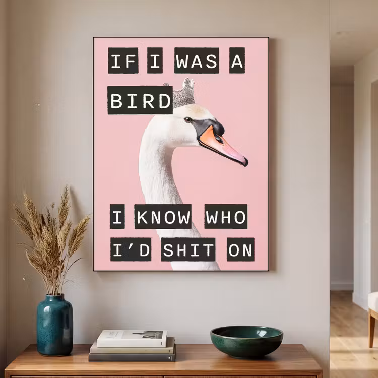 Art Frame - Zwaan - Vogel - Decoratie - Roze — 2
