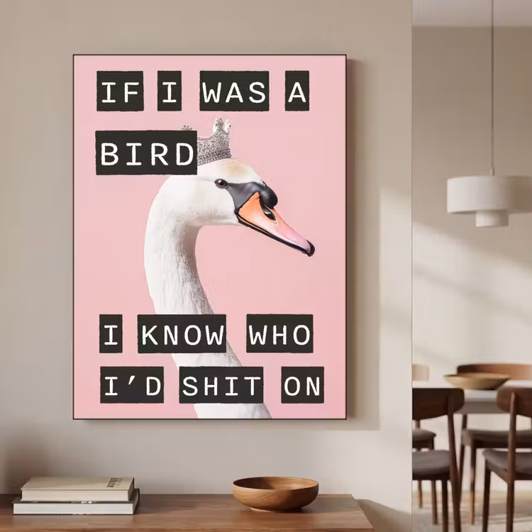 Art Frame - Zwaan - Vogel - Decoratie - Roze — 5