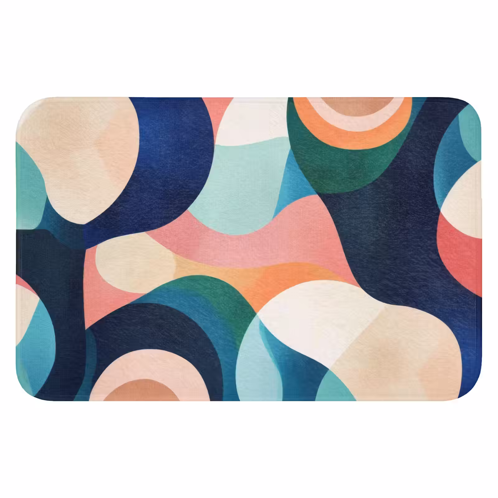 WC Mat - Abstract - Blauw - Roze — 1