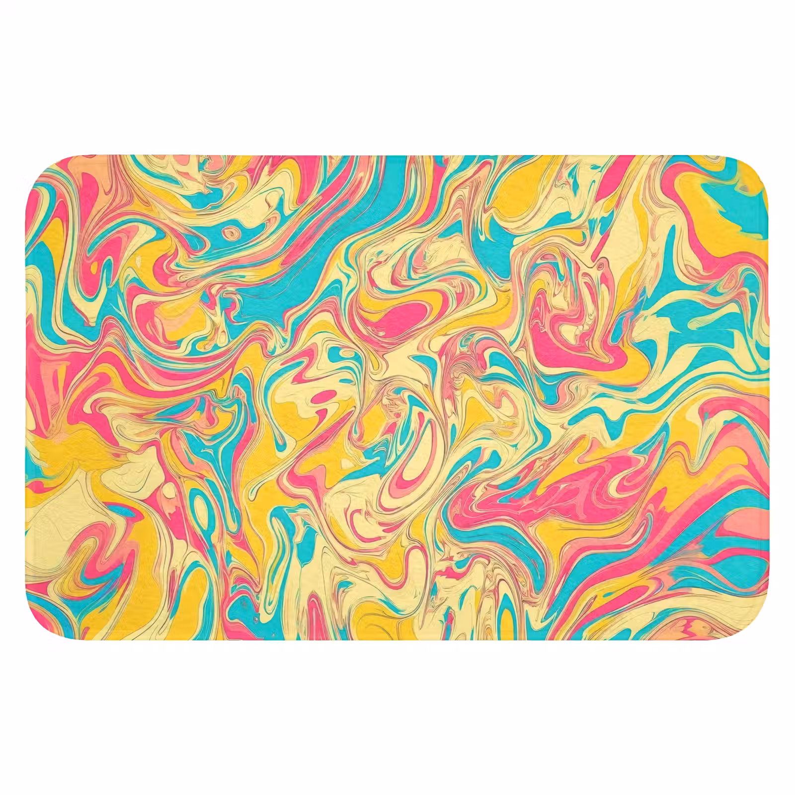 WC Mat - Geel - Roze - Blauw - Retro — 1