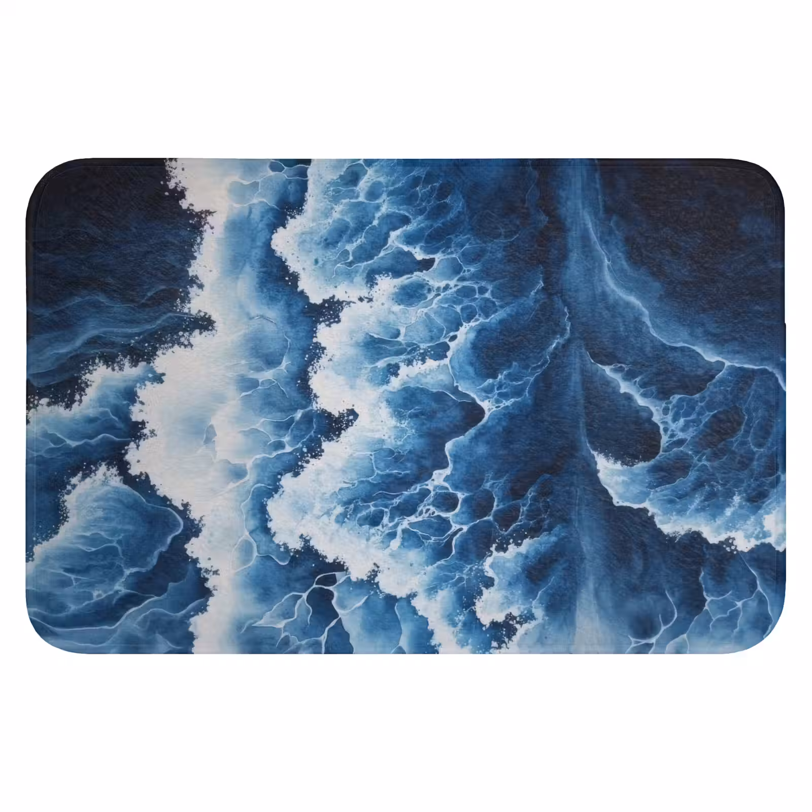WC Mat - Golven - Blauw - Schuim — 1