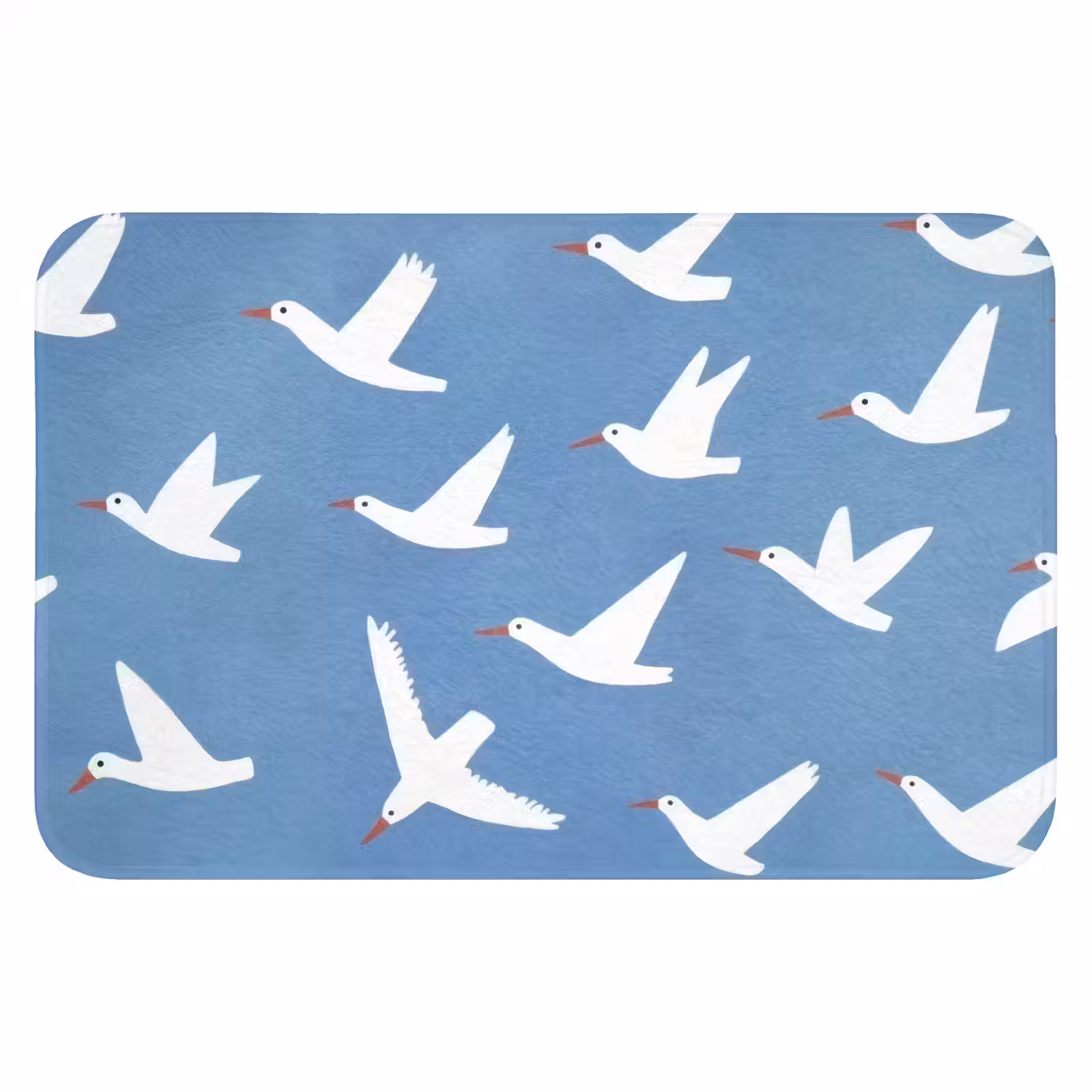 WC Mat - Vogels - Wit - Patroon — 1