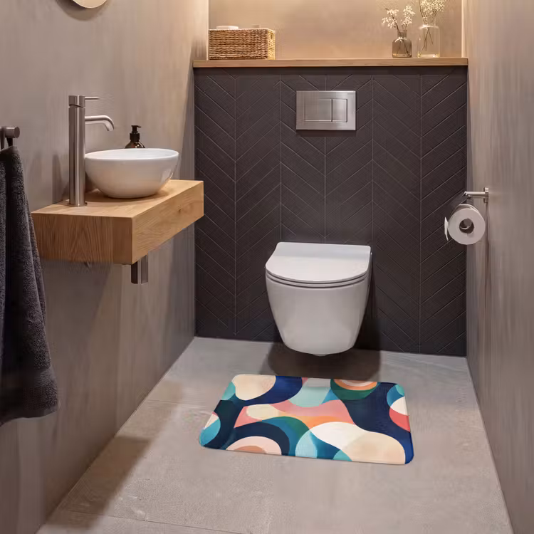 WC Mat - Abstract - Blauw - Roze — 2