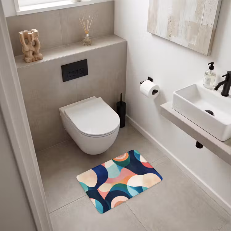 WC Mat - Abstract - Blauw - Roze — 6