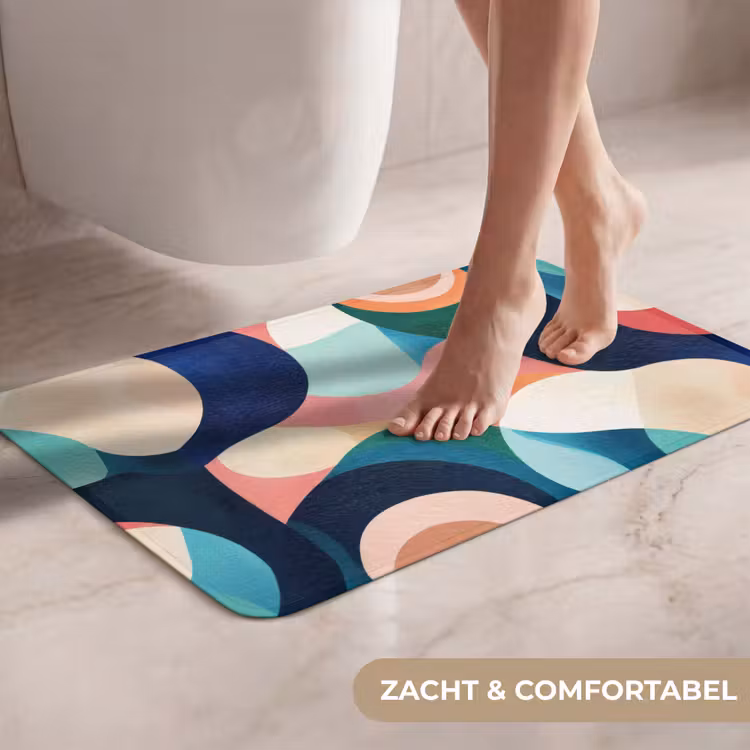 WC Mat - Abstract - Blauw - Roze — 7