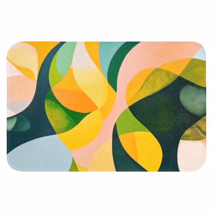 WC Mat - Abstract - Geel - Roze - Groen — 1