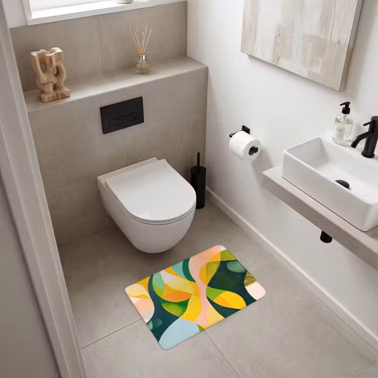 WC Mat - Abstract - Geel - Roze - Groen — 6