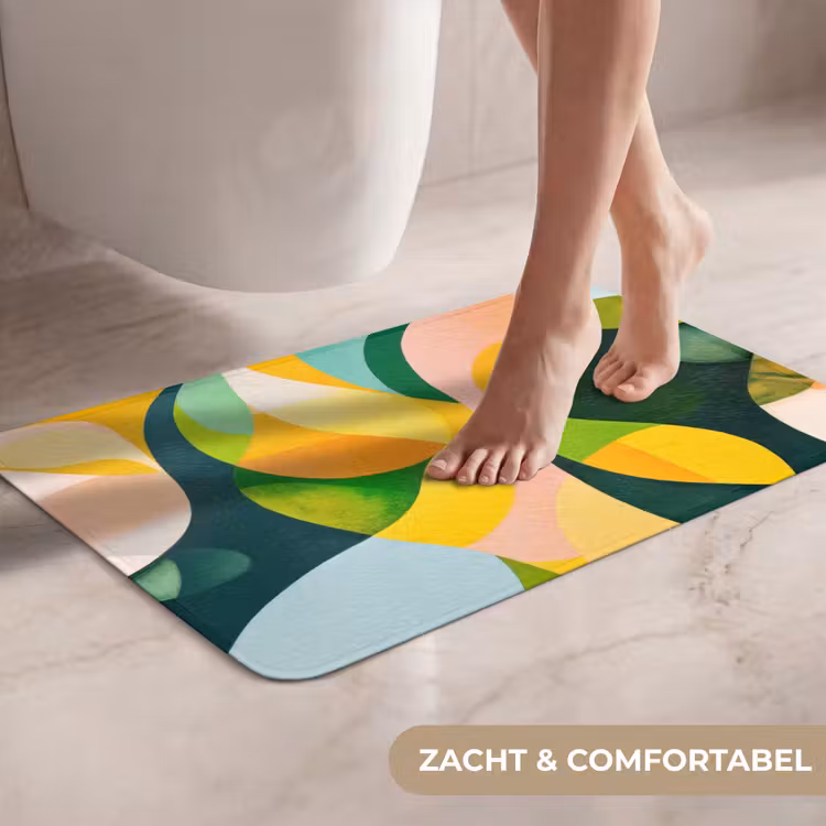 WC Mat - Abstract - Geel - Roze - Groen — 7