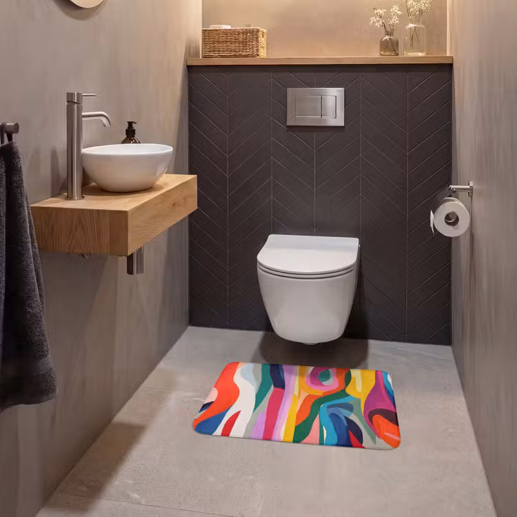 WC Mat - Abstract - Kleurrijk - Golven - Lijnen — 2