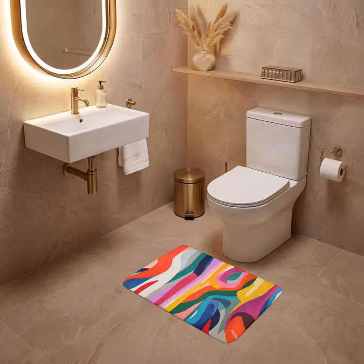 WC Mat - Abstract - Kleurrijk - Golven - Lijnen — 4