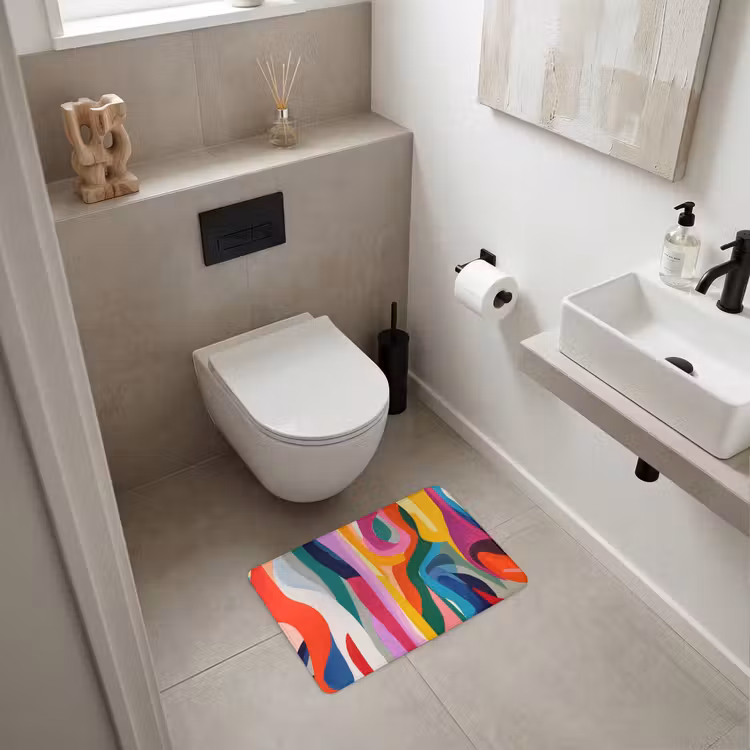 WC Mat - Abstract - Kleurrijk - Golven - Lijnen — 6