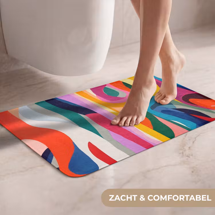 WC Mat - Abstract - Kleurrijk - Golven - Lijnen — 7