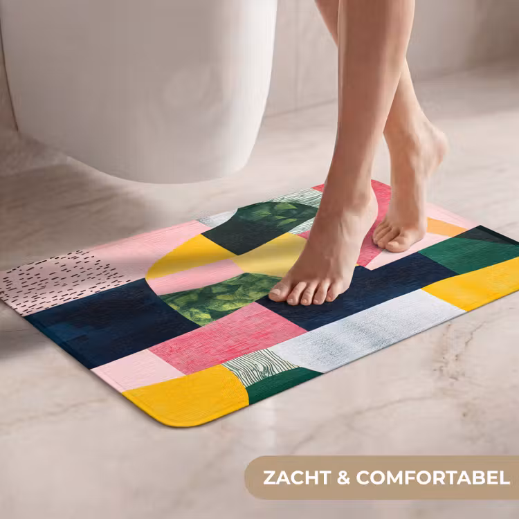 WC Mat - Abstract - Roze - Lappen - Vormen - Geel — 7