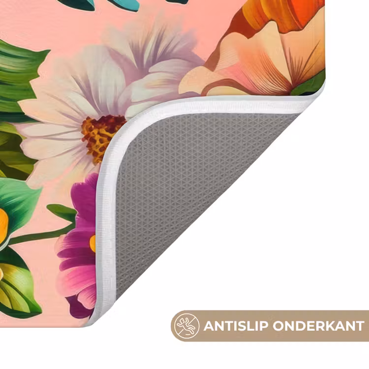 WC Mat - Bloemen - Kleurrijk - Roze — 3