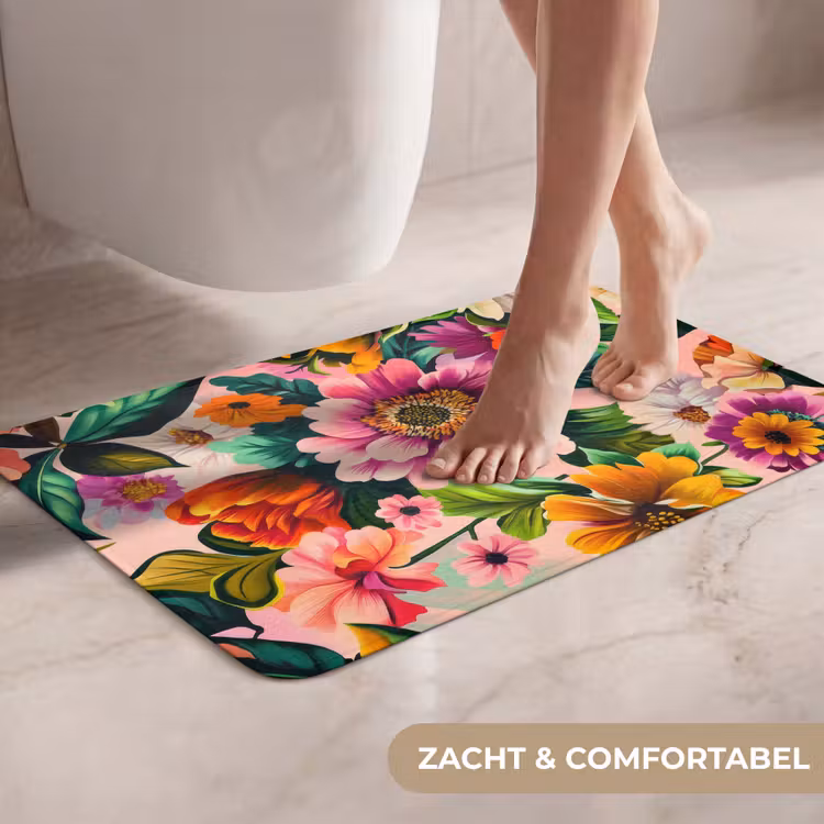 WC Mat - Bloemen - Kleurrijk - Roze — 7