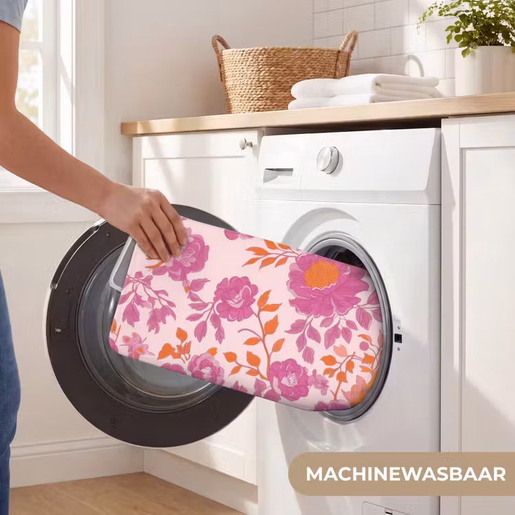 WC Mat - Bloemenpatroon - Roze - Oranje - Bloemen — 5