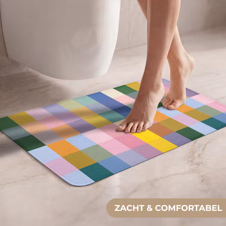 WC Mat - Blokken - Vierkant - Patroon - Gekleurd — 7