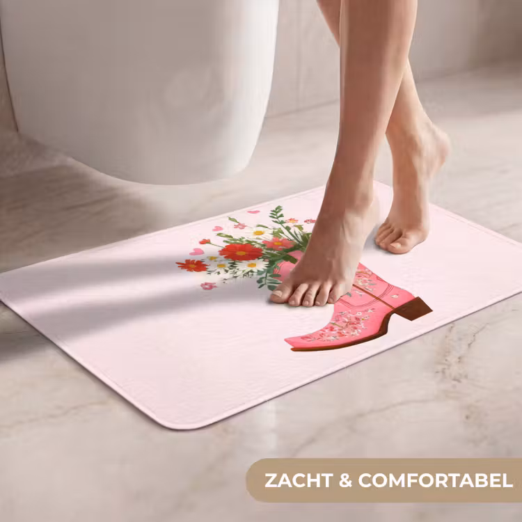 WC Mat - Cowboylaarzen - Roze - Boeket - Bloemen — 7
