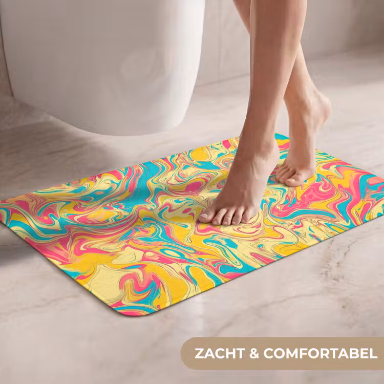 WC Mat - Geel - Roze - Blauw - Retro — 7