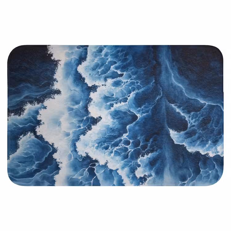 WC Mat - Golven - Blauw - Schuim — 1