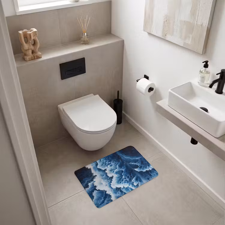 WC Mat - Golven - Blauw - Schuim — 6